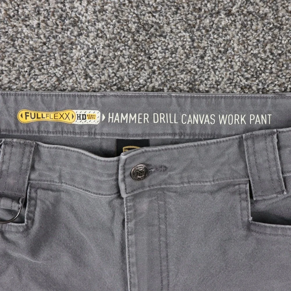 Noble Outfitters Mens Gray Canvas Work Pants‎ Hammer Drill Heavy Duty Flex 42x30